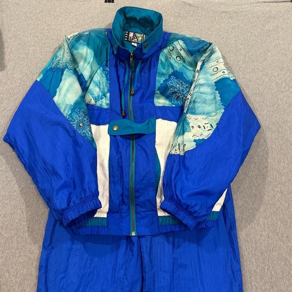 Vintage RE River Edge Sport Women's Tracksuit Windbreaker Set - Size M Blue - Picture 1 of 14